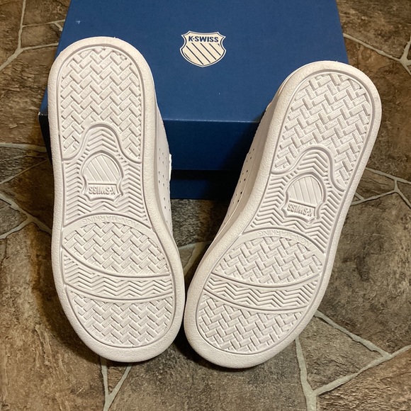 New in Box K-Swiss LITTLE KIDS COURT CASPER VLC WHITE/DINO Sz 12 - Picture 8 of 12